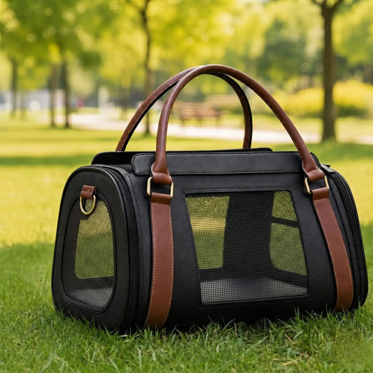 Luxury Pet Carrier Bag for Small Dogs & Cats | Breathable Travel Carrier