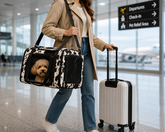 Leather Pet Carrier Bag for Small Dogs & Cats | Travel Carrier
