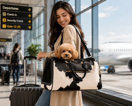 Leather Pet Carrier Bag for Small Dogs & Cats | Travel Carrier