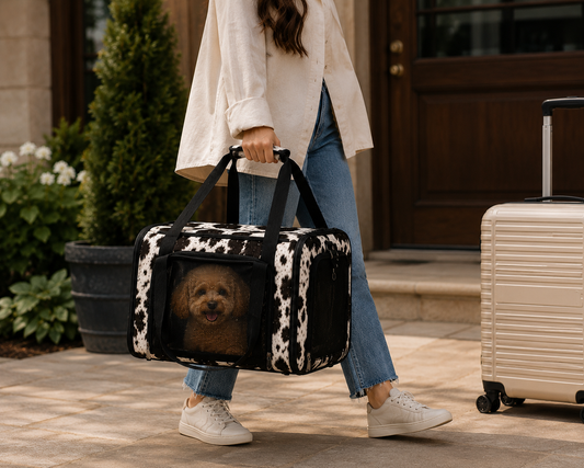 Leather Pet Carrier Bag for Small Dogs & Cats | Travel Carrier